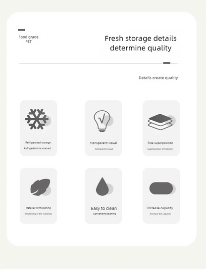 Stackable Refrigerator Storage Box with Lid, Capable of Storing Bread, Food, Vegetables, and Fruits，organizer box with handle