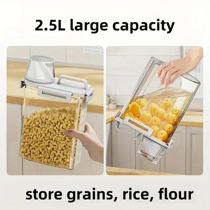 2.5L Covered Moisture-proof Sealed Storage Container - Used for Grain, Nut, Flour, Rice Food Storage Boxes