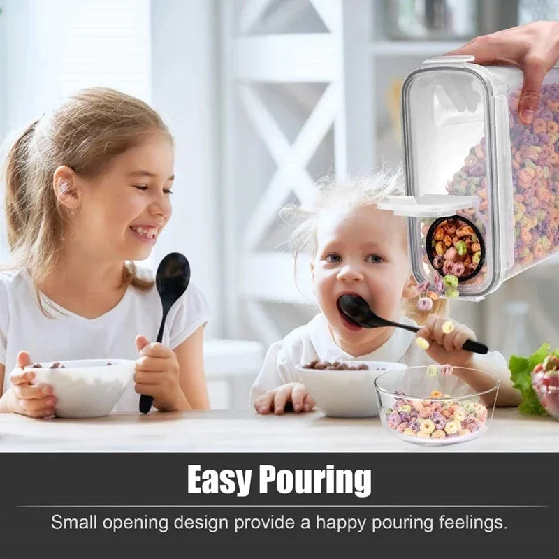 4-Piece Set of Large Airtight Rice Storage Containers Easy Pour Lids for Cereal and Food Storage Organizers