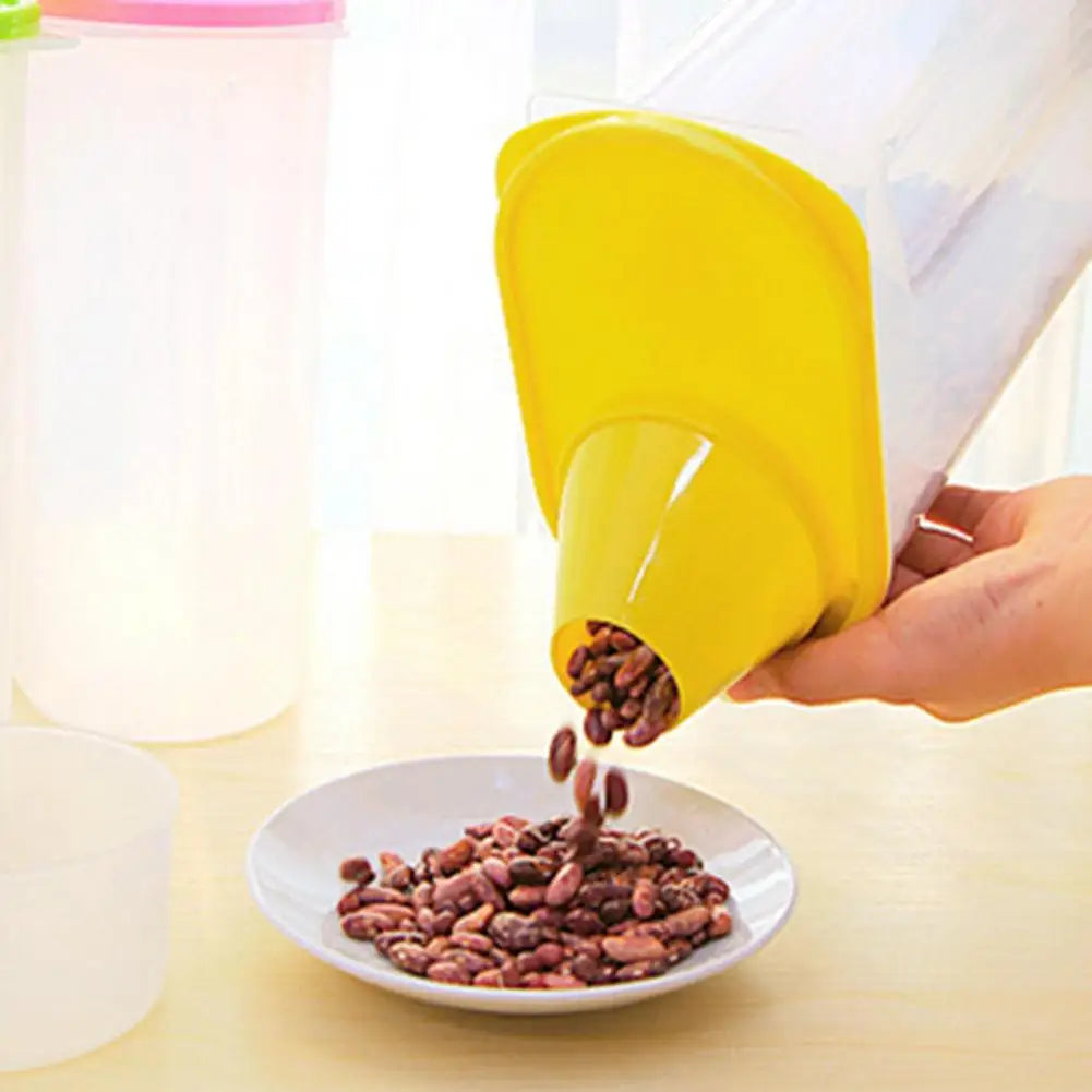 1Pc 1.9L Plastic Kitchen Rice Cereal Bean Dry Food Storage Dispenser Container Lid Sealed Box Storage Bottles Jar  Practical
