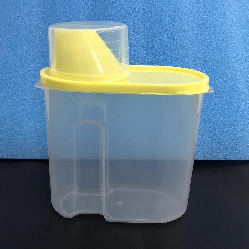 1Pc 1.9L Plastic Kitchen Rice Cereal Bean Dry Food Storage Dispenser Container Lid Sealed Box Storage Bottles Jar  Practical