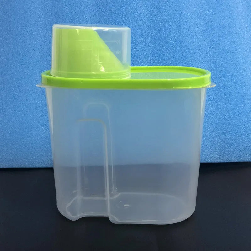 1Pc 1.9L Plastic Kitchen Rice Cereal Bean Dry Food Storage Dispenser Container Lid Sealed Box Storage Bottles Jar  Practical