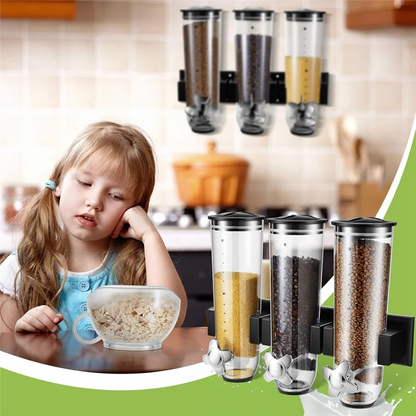 Wall Mount Triple Dry Cereal Grain Dispenser, Candy Dispenser For Pantry Food Storage Container Machine