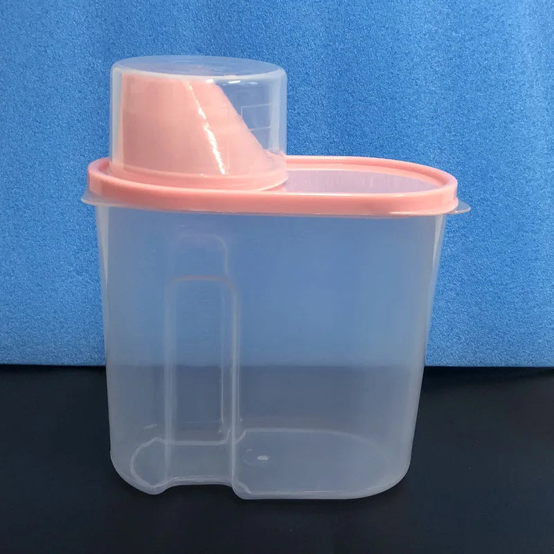 1Pc 1.9L Plastic Kitchen Rice Cereal Bean Dry Food Storage Dispenser Container Lid Sealed Box Storage Bottles Jar  Practical