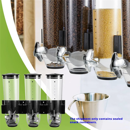 Wall Mount Triple Dry Cereal Grain Dispenser, Candy Dispenser For Pantry Food Storage Container Machine