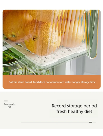 Stackable Refrigerator Storage Box with Lid, Capable of Storing Bread, Food, Vegetables, and Fruits，organizer box with handle