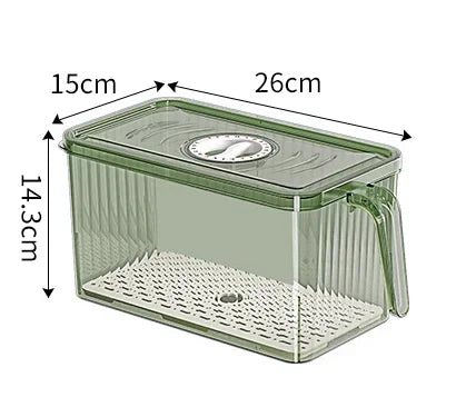 Stackable Refrigerator Storage Box with Lid, Capable of Storing Bread, Food, Vegetables, and Fruits，organizer box with handle