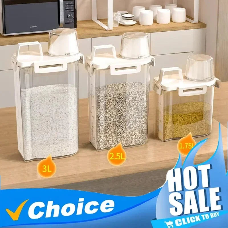 2.5L Covered Moisture-proof Sealed Storage Container - Used for Grain, Nut, Flour, Rice Food Storage Boxes
